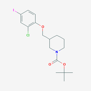 molecular formula C17H23ClINO3 B13726673 tert-Butyl 3-((2-chloro-4-iodophenoxy)methyl)piperidine-1-carboxylate 