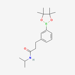 molecular formula C18H28BNO3 B13726747 N-Isopropyl-3-(3-(4,4,5,5-tetramethyl-1,3,2-dioxaborolan-2-yl)phenyl)propanamide 