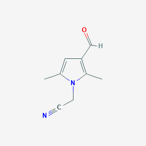 molecular formula C9H10N2O B1372677 2-(3-formyl-2,5-dimethyl-1H-pyrrol-1-yl)acetonitrile CAS No. 1087792-37-7