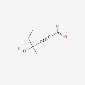 molecular formula C7H10O2 B13726837 4-Hydroxy-4-methylhex-2-ynal CAS No. 58678-93-6