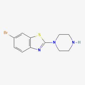 molecular formula C11H12BrN3S B1372689 6-Bromo-2-piperazin-1-yl-1,3-benzothiazole CAS No. 941869-85-8