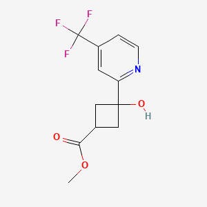 molecular formula C12H12F3NO3 B13726941 Methyl 3-Hydroxy-3-[4-(trifluoromethyl)-2-pyridyl]cyclobutanecarboxylate 