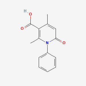 molecular formula C14H13NO3 B1372697 2,4-Dimethyl-6-oxo-1-phenyl-1,6-dihydropyridine-3-carboxylic acid CAS No. 70506-54-6