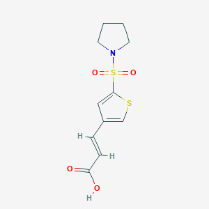 molecular formula C11H13NO4S2 B1372699 3-[5-(Pyrrolidine-1-sulfonyl)thiophen-3-yl]prop-2-enoic acid CAS No. 1118788-19-4