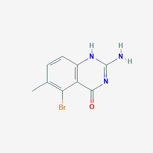 molecular formula C9H8BrN3O B137270 2-Amino-5-bromo-6-methylquinazolin-4(3H)-one CAS No. 147149-89-1