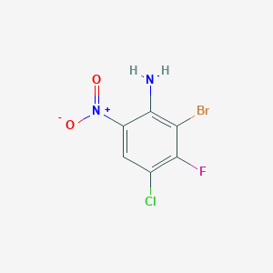 molecular formula C6H3BrClFN2O2 B13727016 2-Bromo-4-chloro-3-fluoro-6-nitroaniline 
