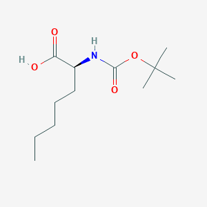 molecular formula C12H23NO4 B1372710 (S)-2-((tert-Butoxycarbonyl)amino)heptanoic acid CAS No. 71066-01-8