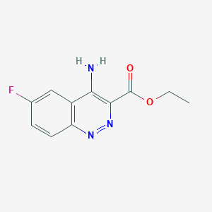 molecular formula C11H10FN3O2 B13727102 Ethyl 4-amino-6-fluorocinnoline-3-carboxylate 