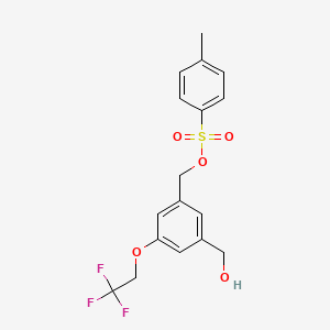molecular formula C17H17F3O5S B13727131 [3-(hydroxymethyl)-5-(2,2,2-trifluoroethoxy)phenyl]methyl 4-methylbenzenesulfonate 