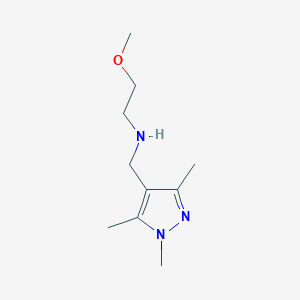 molecular formula C10H19N3O B1372719 N-(2-Methoxyethyl)-N-[(1,3,5-trimethyl-1H-pyrazol-4-YL)methyl]amine CAS No. 1015845-58-5