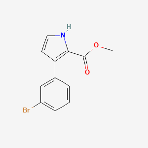 molecular formula C12H10BrNO2 B13727259 Methyl 3-(3-Bromophenyl)-1H-pyrrole-2-carboxylate 