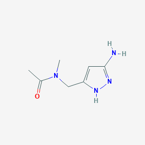 molecular formula C7H12N4O B13727272 N-((3-amino-1H-pyrazol-5-yl)methyl)-N-methylacetamide 