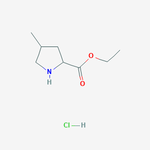 molecular formula C8H16ClNO2 B1372729 ethyl 4-methylpyrrolidine-2-carboxylate hydrochloride CAS No. 1219383-53-5