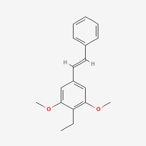 molecular formula C18H20O2 B13727336 (E)-2-ethyl-1,3-dimethoxy-5-styrylbenzene 