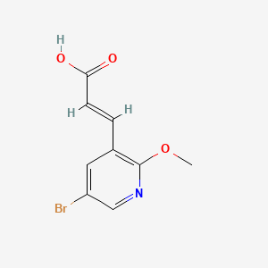 molecular formula C9H8BrNO3 B1372744 3-(5-溴-2-甲氧基-3-吡啶基)丙烯酸 CAS No. 1228963-18-5