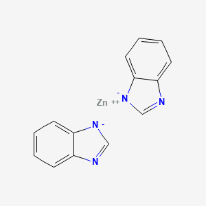 molecular formula C14H10N4Zn B13727459 zinc;benzimidazol-1-ide CAS No. 24304-54-9