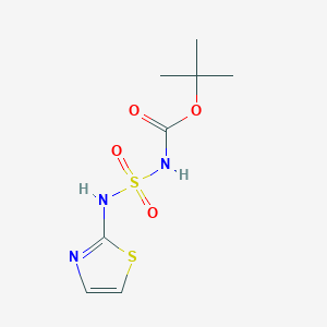 molecular formula C8H13N3O4S2 B1372746 tert-Butyl 2,2-dioxo-3-(1,3-thiazol-2-yl)-2lambda~6~-diazathiane-1-carboxylate CAS No. 1017782-67-0