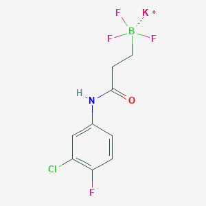 molecular formula C9H8BClF4KNO B13727478 Potassium (3-((3-chloro-4-fluorophenyl)amino)-3-oxopropyl)trifluoroborate 