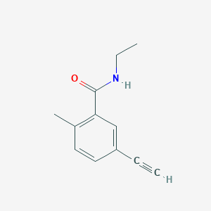 molecular formula C12H13NO B13727502 N-Ethyl-5-ethynyl-2-methylbenzamide 