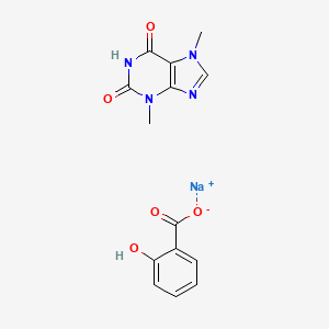 molecular formula C14H13N4NaO5 B13727544 Theobromine salicylate disodium salt monohydrate 