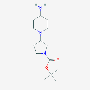 molecular formula C14H27N3O2 B1372760 3-(4-Amino-piperidin-1-yl)-pyrrolidine-1-carboxylic acid tert-butyl ester CAS No. 885274-87-3