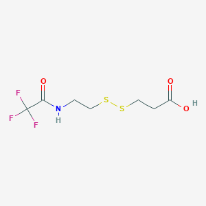 molecular formula C7H10F3NO3S2 B13727608 3-((2-(2,2,2-Trifluoroacetamido)ethyl)disulfanyl)propanoic acid 