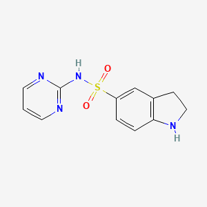 molecular formula C12H12N4O2S B1372764 N-(pyrimidin-2-yl)-2,3-dihydro-1H-indole-5-sulfonamide CAS No. 1152600-26-4
