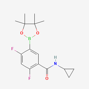 molecular formula C16H20BF2NO3 B13727865 N-cyclopropyl-2,4-difluoro-5-(4,4,5,5-tetramethyl-1,3,2-dioxaborolan-2-yl)benzamide 