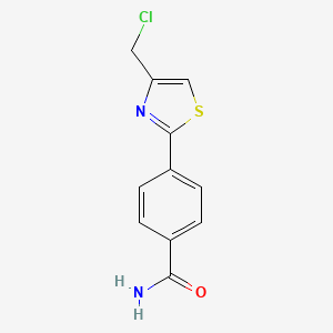 molecular formula C11H9ClN2OS B1372792 4-[4-(Chloromethyl)-1,3-thiazol-2-yl]benzamide CAS No. 1094402-62-6