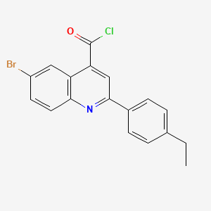 molecular formula C18H13BrClNO B1372808 6-Bromo-2-(4-ethylphenyl)quinoline-4-carbonyl chloride CAS No. 1160265-02-0