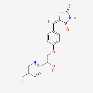 molecular formula C19H18N2O4S B13728090 (E)-5-(4-(2-(5-ethylpyridin-2-yl)-2-hydroxyethoxy)benzylidene)thiazolidine-2,4-dione 