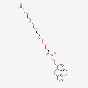 molecular formula C32H42N2O6 B13728108 Pyrenebutyricamide-PEG5-amine 