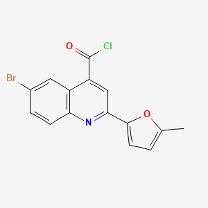 molecular formula C15H9BrClNO2 B1372820 6-Bromo-2-(5-methyl-2-furyl)quinoline-4-carbonyl chloride CAS No. 1160265-01-9