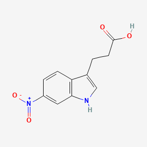 molecular formula C11H10N2O4 B13728231 3-(6-Nitro-3-indolyl)propanoic Acid 