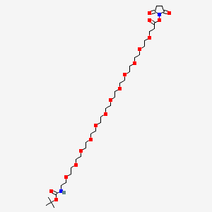 molecular formula C36H66N2O18 B13728244 t-Boc-N-amido-PEG12-NHS ester 