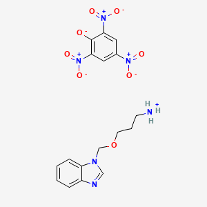 molecular formula C17H18N6O8 B13728283 Benzimidazole, 1-((3-aminopropoxy)methyl)-, picrate CAS No. 34703-79-2