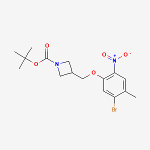 molecular formula C16H21BrN2O5 B13728297 tert-Butyl 3-((5-bromo-4-methyl-2-nitrophenoxy)methyl)azetidine-1-carboxylate 