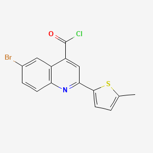molecular formula C15H9BrClNOS B1372831 6-Bromo-2-(5-methyl-2-thienyl)quinoline-4-carbonyl chloride CAS No. 1160253-03-1