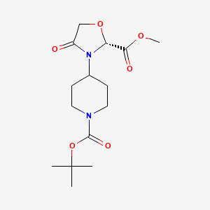 molecular formula C15H24N2O6 B13728315 tert-Butyl 4-[(2R)-2-(methoxycarbonyl)-4-oxo-1,3-oxazolidin-3-yl]piperidine-1-carboxylate 
