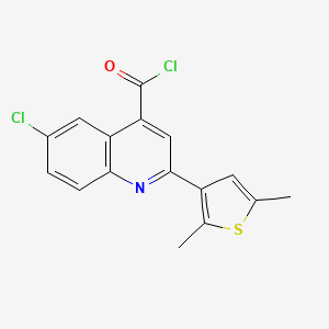 molecular formula C16H11Cl2NOS B1372836 6-Chloro-2-(2,5-dimethyl-3-thienyl)quinoline-4-carbonyl chloride CAS No. 1160263-05-7