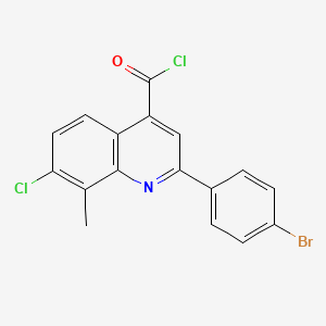 molecular formula C17H10BrCl2NO B1372837 2-(4-Bromophenyl)-7-chloro-8-methylquinoline-4-carbonyl chloride CAS No. 1160263-62-6
