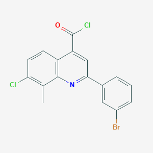 molecular formula C17H10BrCl2NO B1372838 2-(3-Bromophenyl)-7-chloro-8-methylquinoline-4-carbonyl chloride CAS No. 1160263-64-8