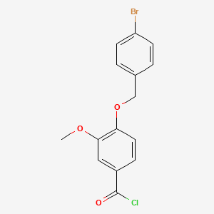 molecular formula C15H12BrClO3 B1372842 4-[(4-Bromobenzyl)oxy]-3-methoxybenzoyl chloride CAS No. 1160249-68-2