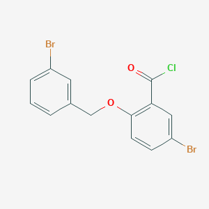 molecular formula C14H9Br2ClO2 B1372844 5-Bromo-2-[(3-bromobenzyl)oxy]benzoyl chloride CAS No. 1160249-97-7