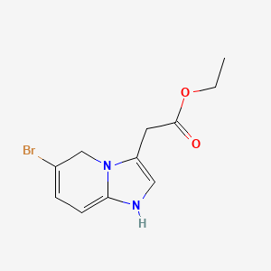 molecular formula C11H13BrN2O2 B13728446 Ethyl 2-(6-bromo-1,5-dihydroimidazo[1,2-a]pyridin-3-yl)acetate 