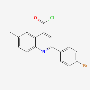 molecular formula C18H13BrClNO B1372847 2-(4-Bromophenyl)-6,8-dimethylquinoline-4-carbonyl chloride CAS No. 1160262-80-5