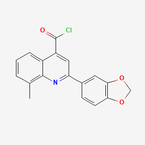 molecular formula C18H12ClNO3 B1372848 2-(1,3-Benzodioxol-5-YL)-8-methylquinoline-4-carbonyl chloride CAS No. 1160254-75-0