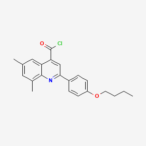 molecular formula C22H22ClNO2 B1372849 2-(4-Butoxyphenyl)-6,8-dimethylquinoline-4-carbonyl chloride CAS No. 1160262-93-0