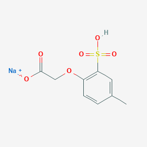 molecular formula C9H9NaO6S B13728493 Acetic acid, (4-methylsulfophenoxy)-, monosodium salt CAS No. 35038-81-4