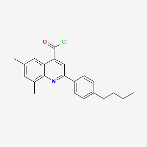 molecular formula C22H22ClNO B1372851 2-(4-Butylphenyl)-6,8-dimethylquinoline-4-carbonyl chloride CAS No. 1160262-71-4